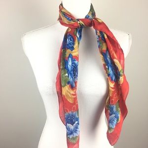 Red Floral Scarf
